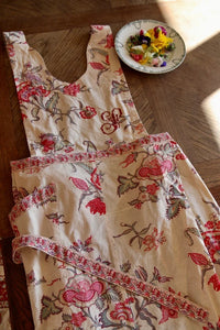 Adult apron Vence print - organic lt canvas / Border print