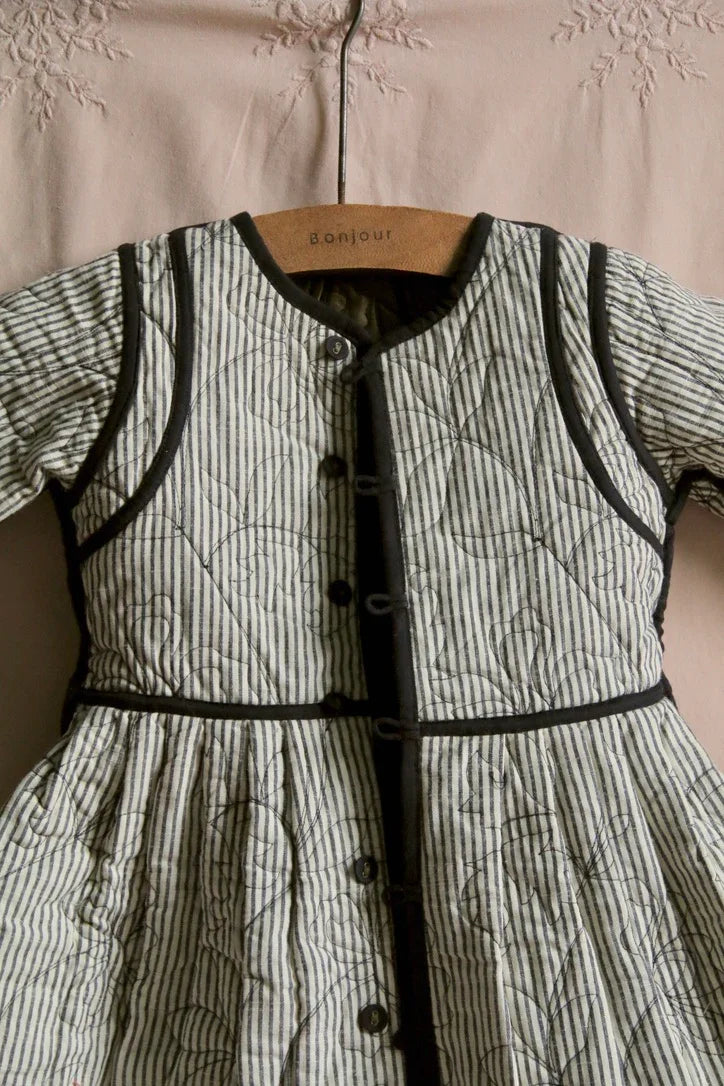 Reversible khaki taffeta coat dress