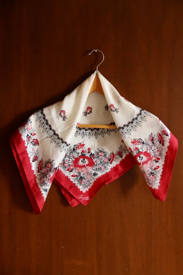 Red Poppy Silk Square