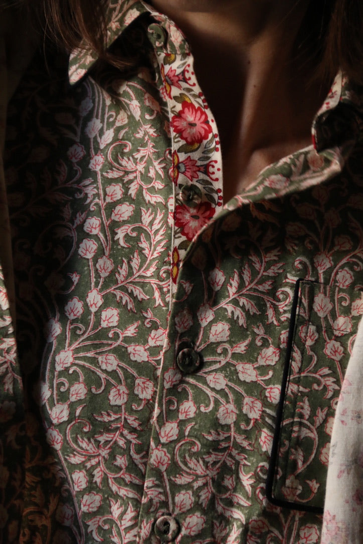 Chemise unisex printed "foliage"