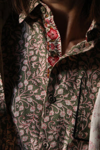 Chemise unisex printed "foliage"