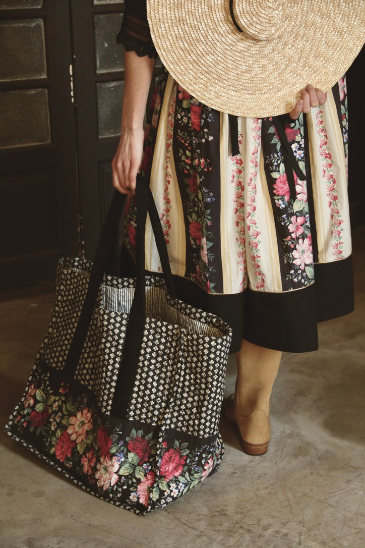Long skirt "Fleur d'oranger" printed "les fleurs d'Arles"