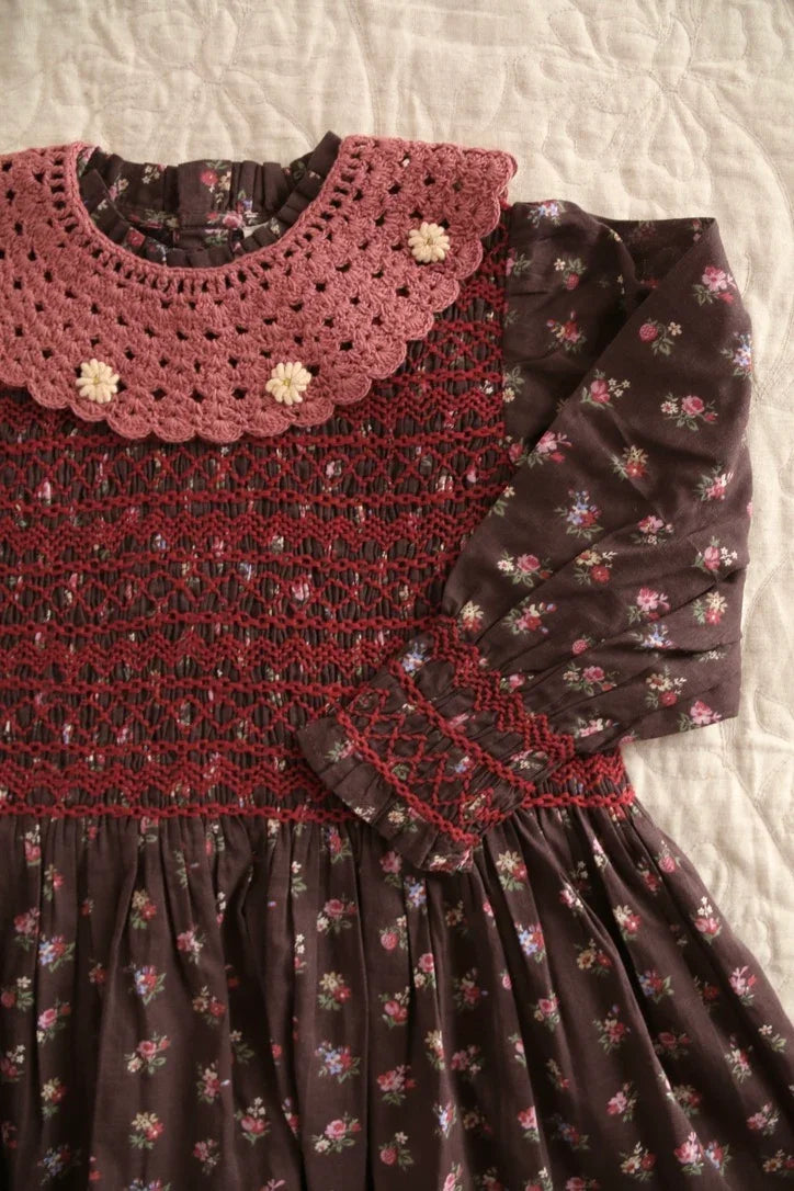 Robe à smocks petit bouquet