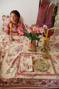 Tablecloth Vence print - organic lt canvas
