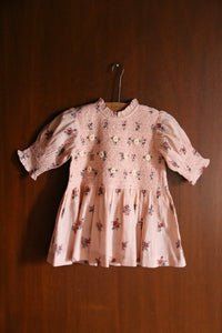 Blouse à smocks garden flowers rose