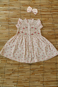 Tunique Rosa bloom et sa barrette noeud (EXCLUSIVE bonjour e.shop) main