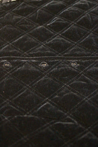Black velvet quilted top and skirt set
