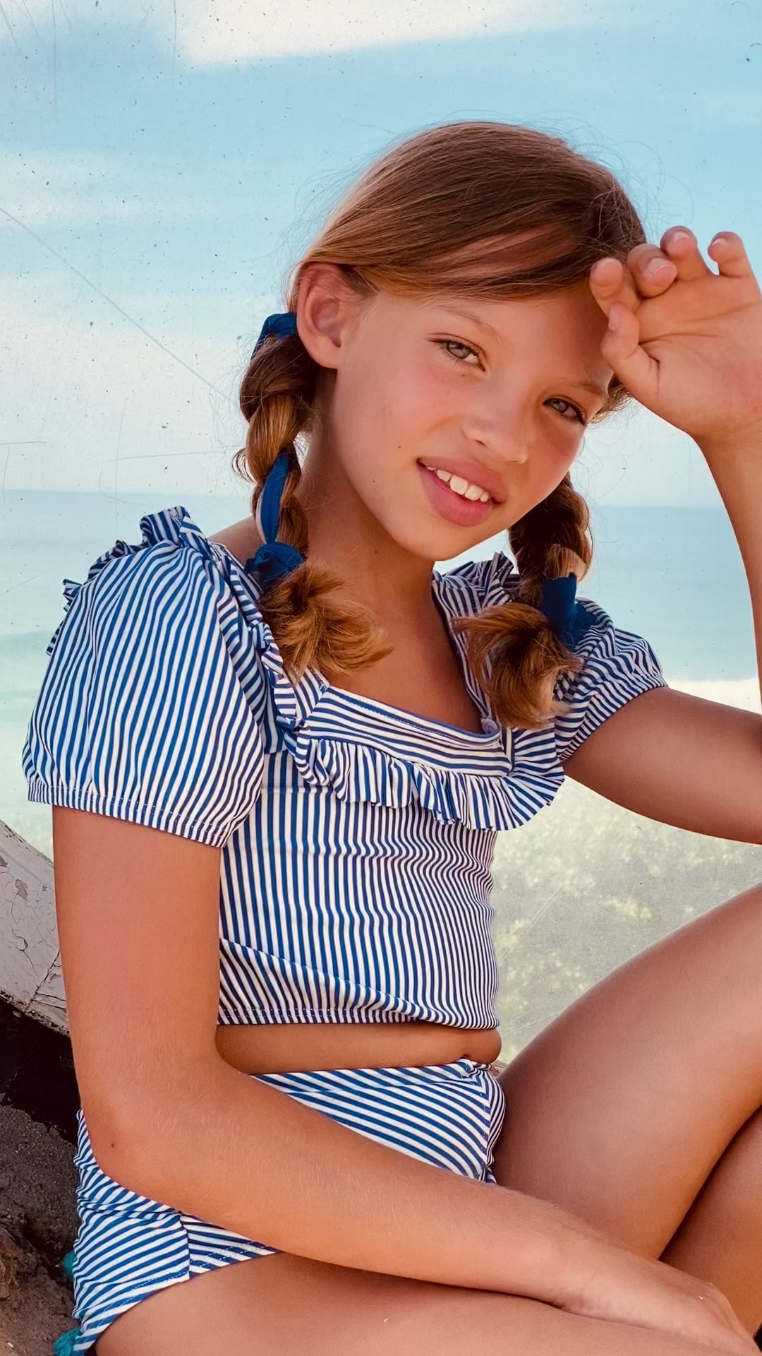 LILA+LEV deckchair stripe swimsuit