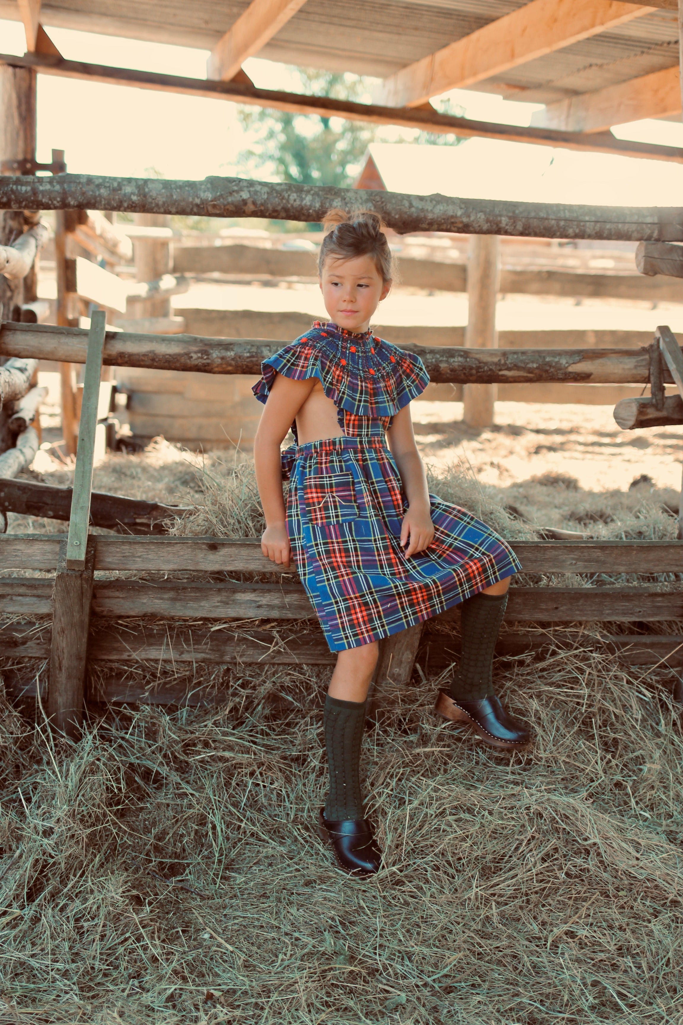 Blue tartan apron dress – bonjour e-shop